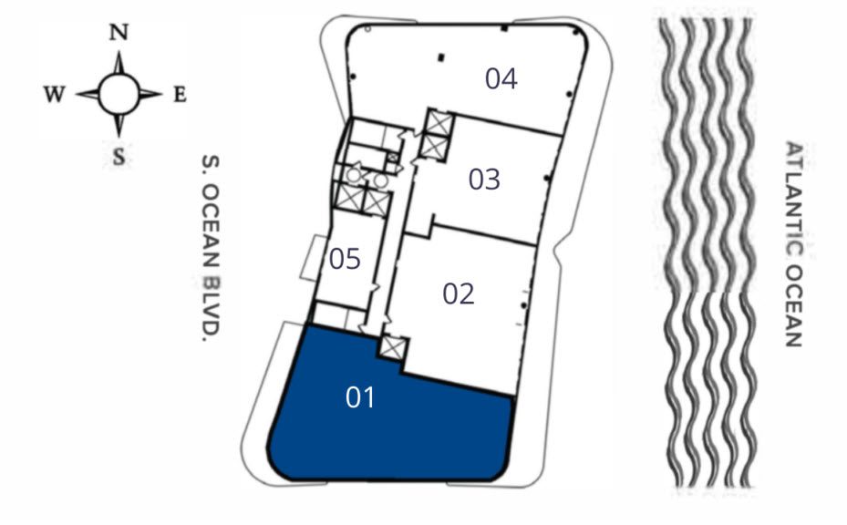 Key Floor Plan of the Beach Tower
